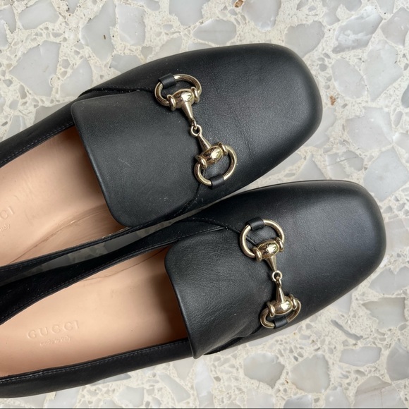 Gucci black leather contemporary horsebit loafers - Picture 2 of 3
